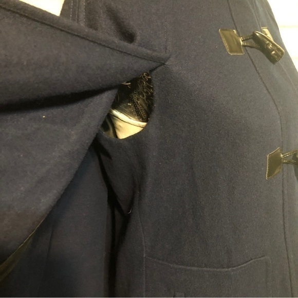 BCBGeneration women’s navy hoodie cape wool blend peacoat small - Picture 6 of 16